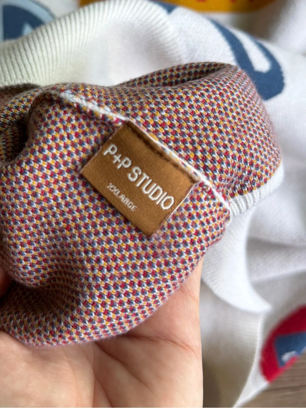 Pp studio pride and purpose Crewneck Sweater in Cream with Multicolor Logos - Picture 6 of 9